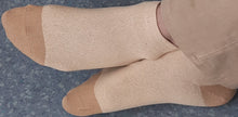 Load image into Gallery viewer, Two Tone Low Cut Brown Socks worn