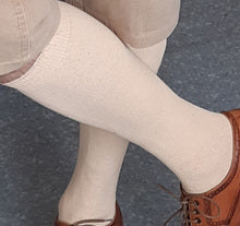 Load image into Gallery viewer, Knee High Brown Socks worn with Brown Shoes